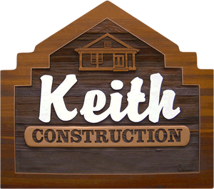 Wooden Keith Construction sign.