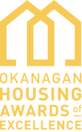 Yellow Okanagan Housing Awards Excellence Award logo.